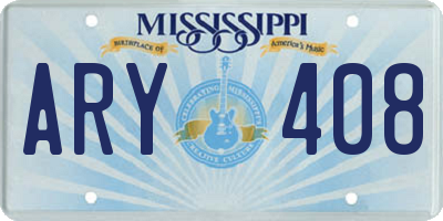 MS license plate ARY408