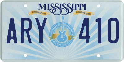 MS license plate ARY410