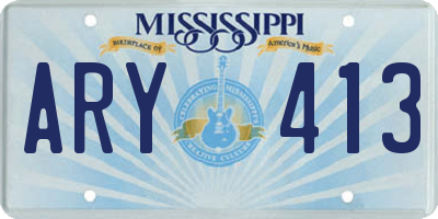 MS license plate ARY413