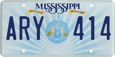 MS license plate ARY414