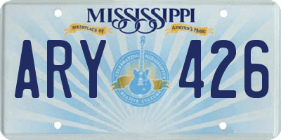 MS license plate ARY426