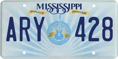 MS license plate ARY428