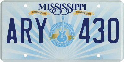 MS license plate ARY430