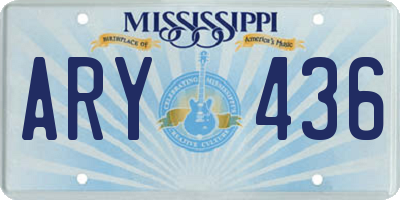 MS license plate ARY436
