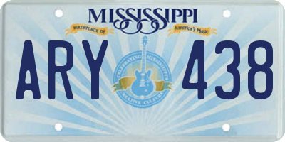 MS license plate ARY438