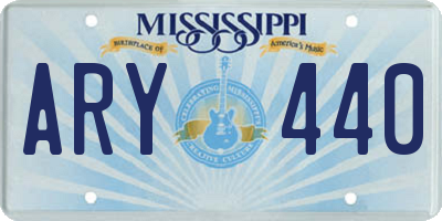MS license plate ARY440