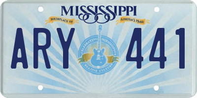 MS license plate ARY441