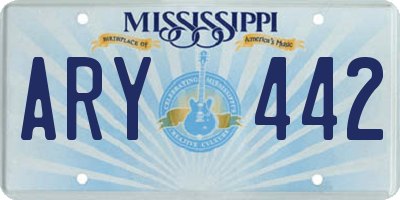 MS license plate ARY442