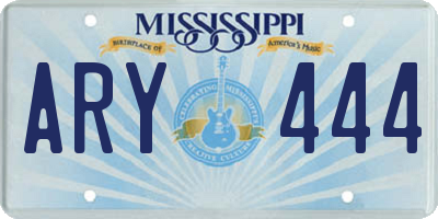 MS license plate ARY444