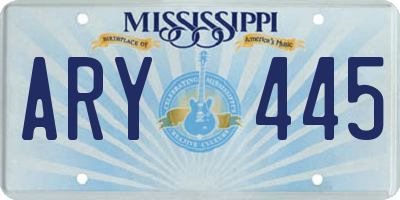 MS license plate ARY445
