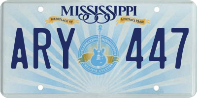 MS license plate ARY447