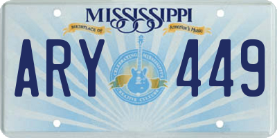 MS license plate ARY449