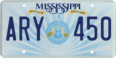 MS license plate ARY450