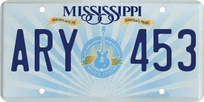 MS license plate ARY453