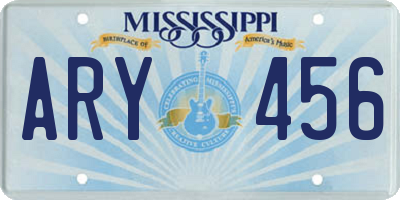 MS license plate ARY456