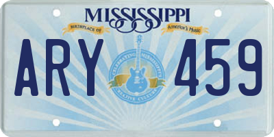 MS license plate ARY459