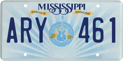 MS license plate ARY461