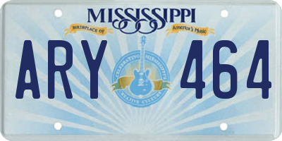 MS license plate ARY464