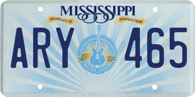 MS license plate ARY465