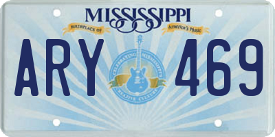 MS license plate ARY469