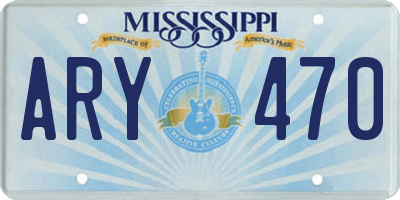 MS license plate ARY470