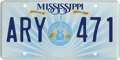 MS license plate ARY471