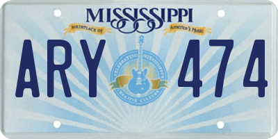 MS license plate ARY474