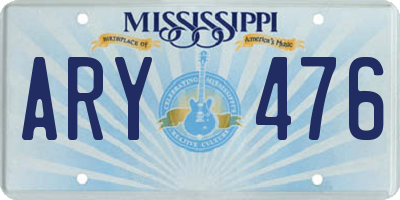 MS license plate ARY476
