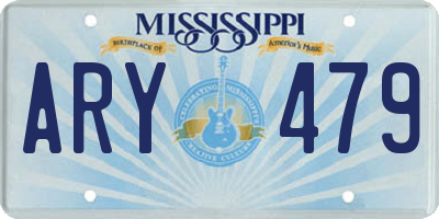 MS license plate ARY479