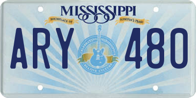MS license plate ARY480
