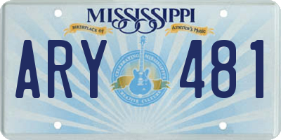 MS license plate ARY481