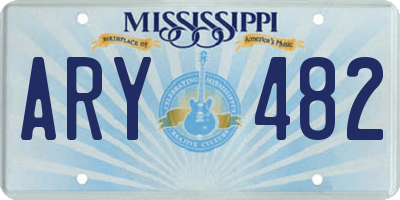 MS license plate ARY482