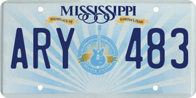 MS license plate ARY483