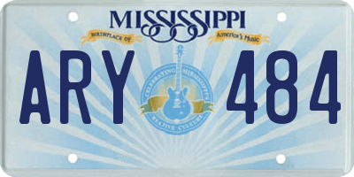 MS license plate ARY484