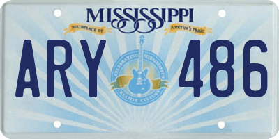 MS license plate ARY486