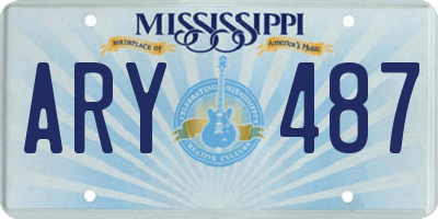 MS license plate ARY487