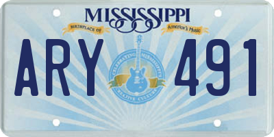 MS license plate ARY491