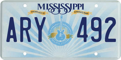 MS license plate ARY492