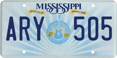 MS license plate ARY505