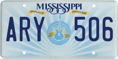 MS license plate ARY506