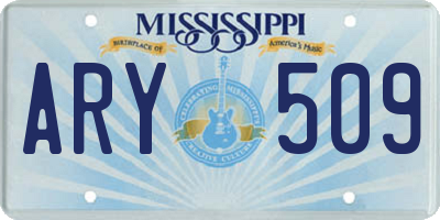 MS license plate ARY509