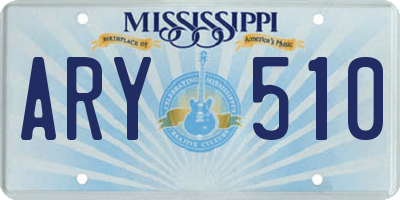 MS license plate ARY510