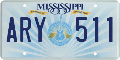 MS license plate ARY511