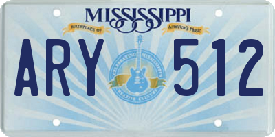 MS license plate ARY512