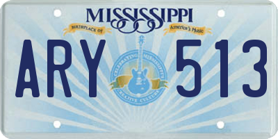 MS license plate ARY513