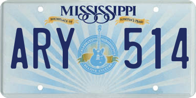 MS license plate ARY514