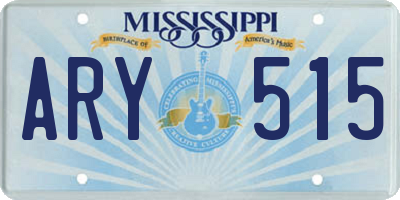 MS license plate ARY515