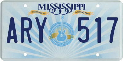 MS license plate ARY517