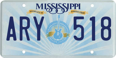MS license plate ARY518