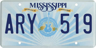 MS license plate ARY519